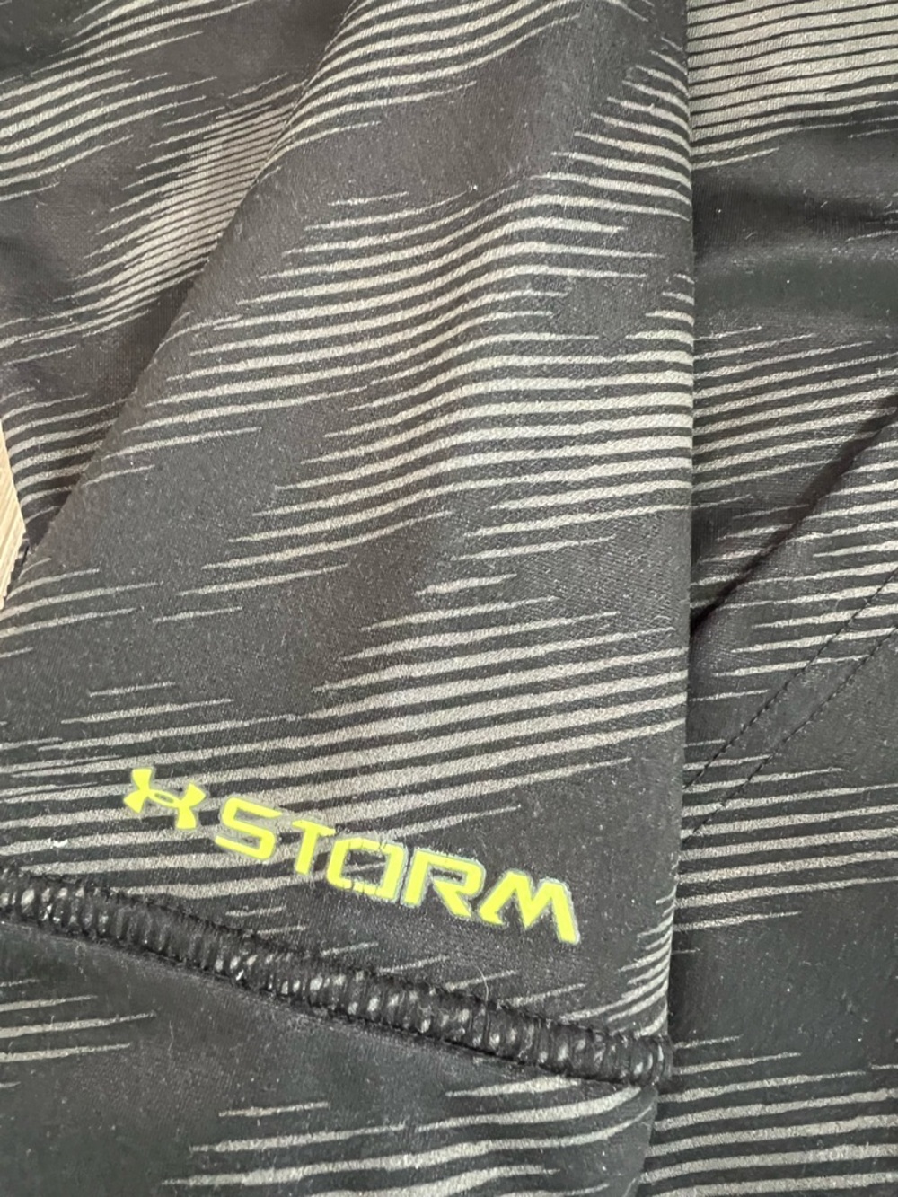 Under Armour Black Hoodie with Neon Lime Logo Trim - Youth XL - Picture 3 of 8